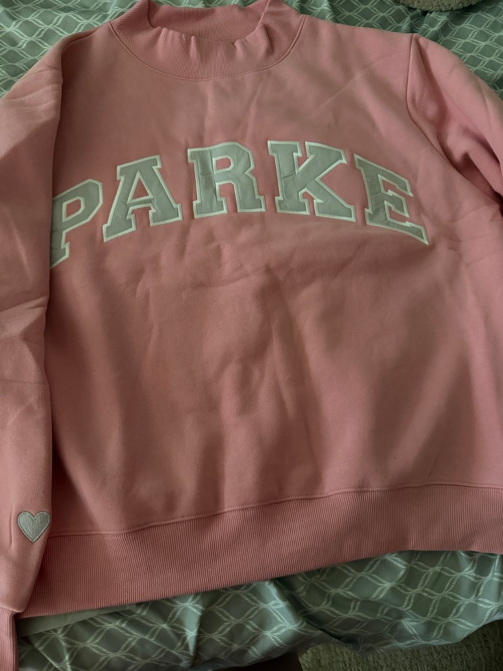 Parke Valentine’s Varsity Mockneck-Blush S/M